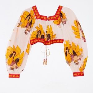 FARM Rio Mermaid Bananas Crop Top Size Medium